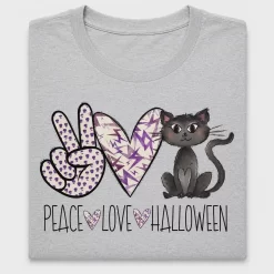 Peace Love Halloween Black Cat DTF Transfer
