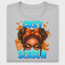 Cozy Season Afro Messy Bun DTF Transfer