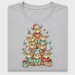 Highland Cattle Christmas Tree DTF Transfer