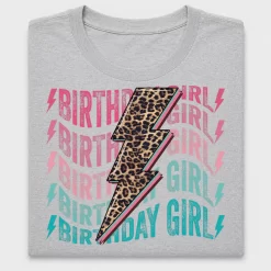 Birthday Girl Lightning Bolt DTF Transfer