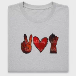 Peace Love Fist Heart DTF Transfer