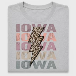 Retro Iowa Leopard Lightning DTF Transfer