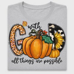 Fall Pumpkin With God All Things Possible DTF Transfer