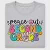 Groovy Peace Out Second Grade DTF Transfer