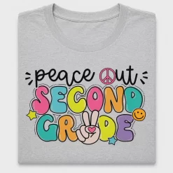 Groovy Peace Out Second Grade DTF Transfer