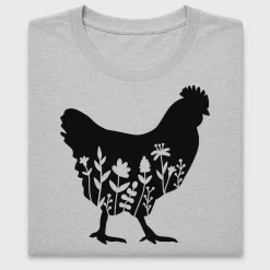 Floral Chicken Silhouette DTF Transfer