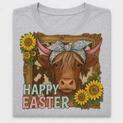 Happy Easter Highland Cow DTF Transfer
