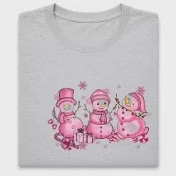 Pink Snowman Christmas DTF Transfer
