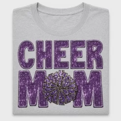 Cheer Mom Purple Glitter DTF Transfer