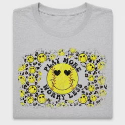 Retro Smiley Face Softball DTF Transfer