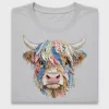 Patchwork Highland Cow DTF Transfer