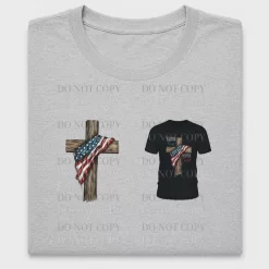 Patriotic Cross Flag DTF Transfer