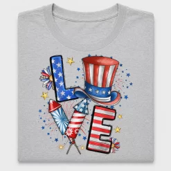 Patriotic Love America DTF Transfer