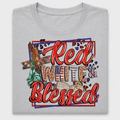 Red White Blessed Patriotic DTF Transfer