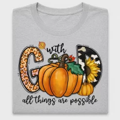 Fall Pumpkin With God All Things Possible DTF Transfer
