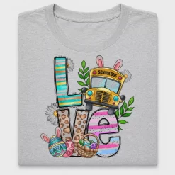 Easter Love School Bus DTF Transfer