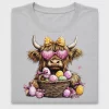 Easter Highland Cow DTF Transfer