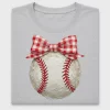 Gingham Bow Baseball DTF Transfer
