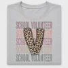 School Volunteer Cheetah Letter V DTF Transfer
