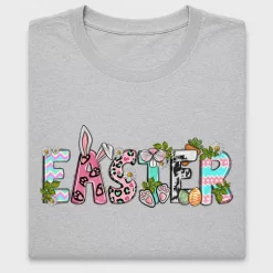 Easter Bunny & Floral DTF Transfer
