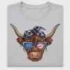 Patriotic Highland Cow DTF Transfer