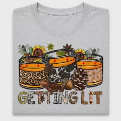 Getting Lit Fall Pumpkin DTF Transfer