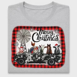 Merry Christmas Farm Truck DTF Transfer