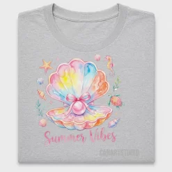 Watercolor Seashell Summer Vibes DTF Transfer