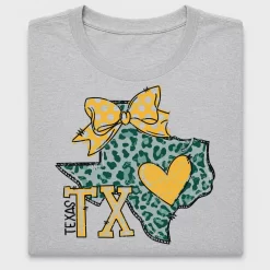 Texas State Leopard Heart DTF Transfer