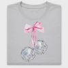 Disco Ball Pink Bow DTF Transfer