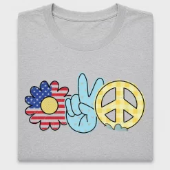 Patriotic Peace Love Flower DTF Transfer