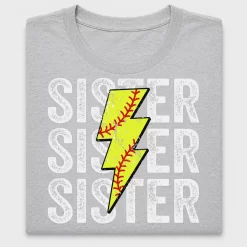 Softball Sister Lightning Bolt DTF Transfer