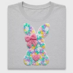 Colorful Crochet Bunny DTF Transfer