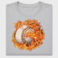 Flaming Baseball DTF Transfer