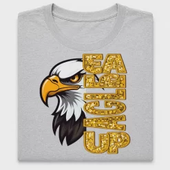 Eagle Mascot Gold Glitter DTF Transfer