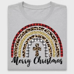 Merry Christmas Rainbow Cross DTF Transfer