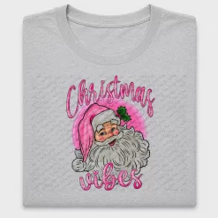 Retro Pink Santa Christmas Vibes DTF Transfer