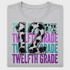 Twelfth Grade Cow Print DTF Transfer