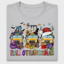 Hallothanksmas School Bus DTF Transfer