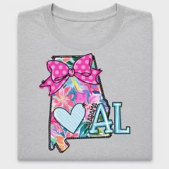 Alabama Floral State Doodle DTF Transfer