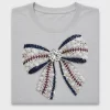 Baseball Rhinestone Bow DTF Transfer