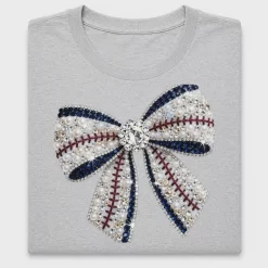 Baseball Rhinestone Bow DTF Transfer