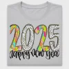 Colorful Happy New Year 2025 DTF Transfer