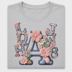 Floral Yarn Alphabet Letters DTF Transfer