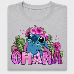 Floral Ohana Stitch DTF Transfer