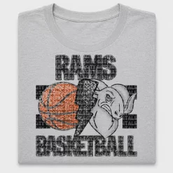 Rams Basketball DTF Transfer Design