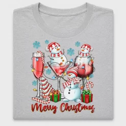 Festive Wine Snowman Christmas DTF Transfer