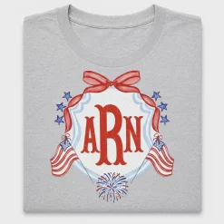 Patriotic Crest Monogram DTF Transfer
