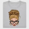 Blonde Messy Bun Leopard Bow DTF Transfer