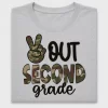 Peace Out Second Grade DTF Transfer